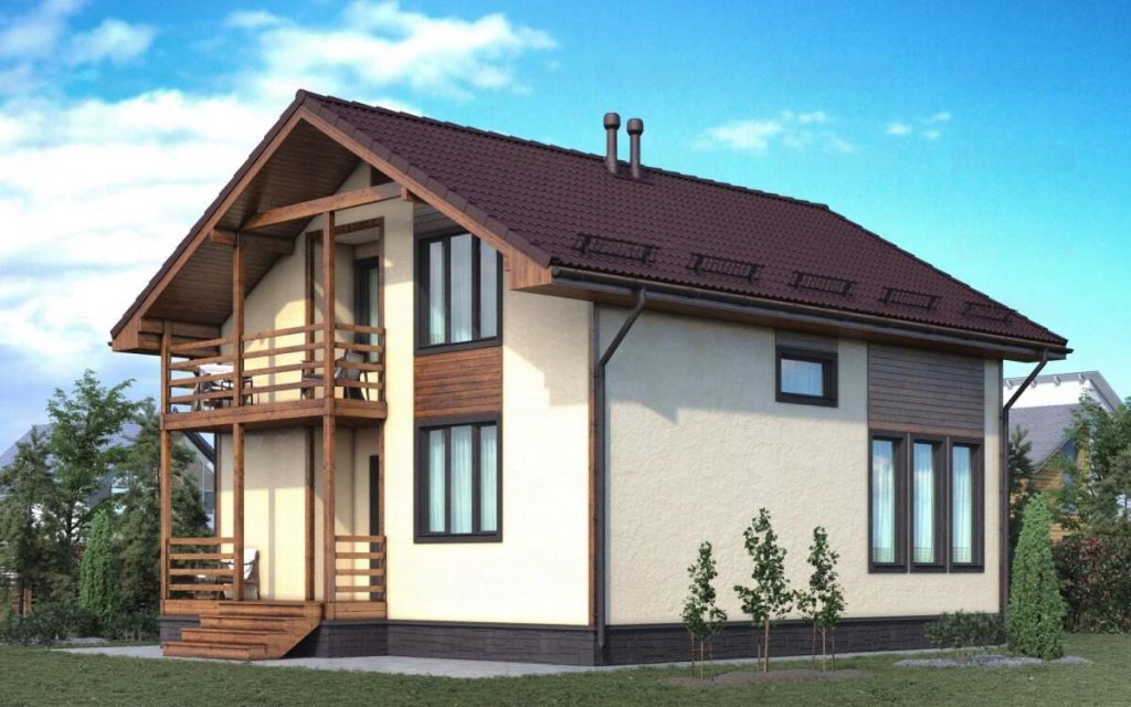 Каркасный и брусовой коттедж Аврора 11