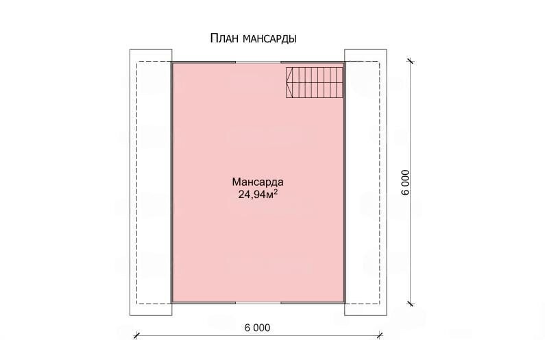 Двухэтажная каркасная баня 6х6 2