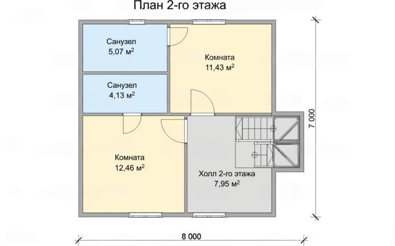 Двухэтажная каркасная баня Карелия 7