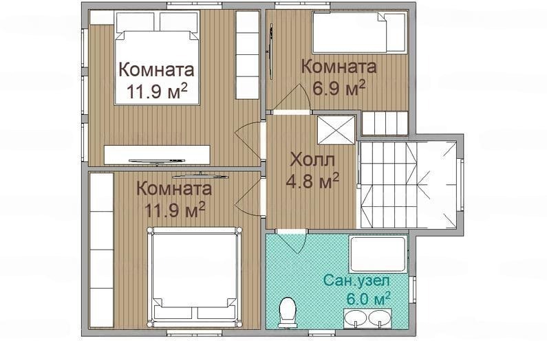 Каркасный и брусовой дом Олимп 1 5