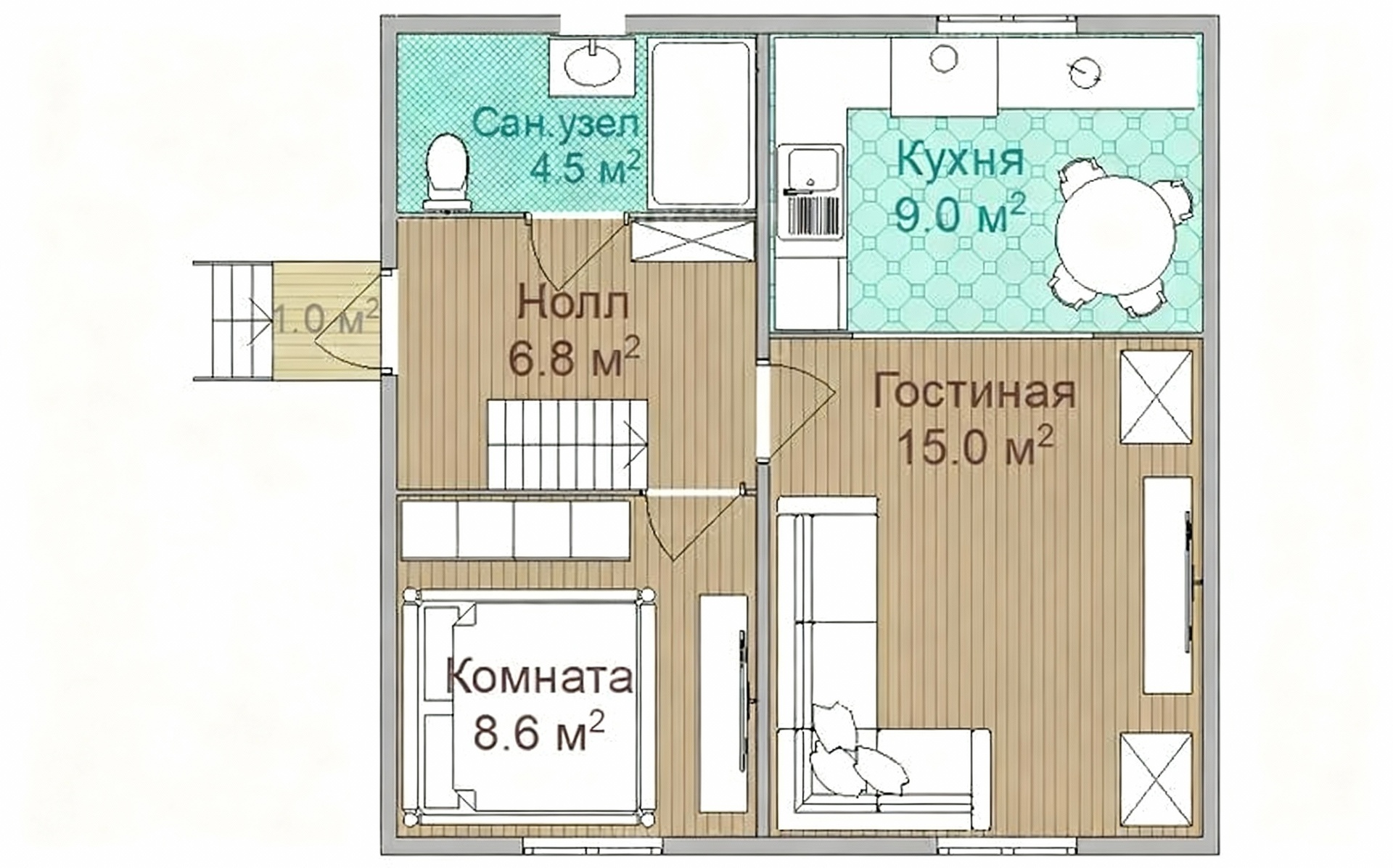 Каркасный и брусовой дом Стрелец 1 2