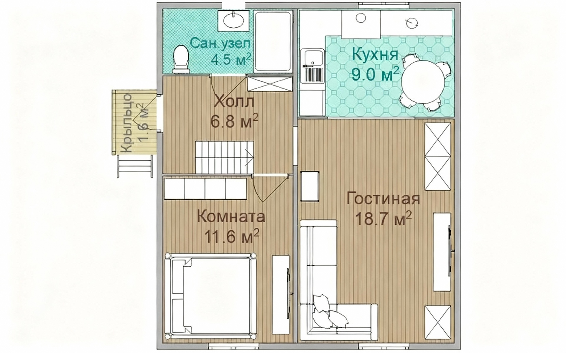 Каркасный и брусовой дом Стрелец 2 4