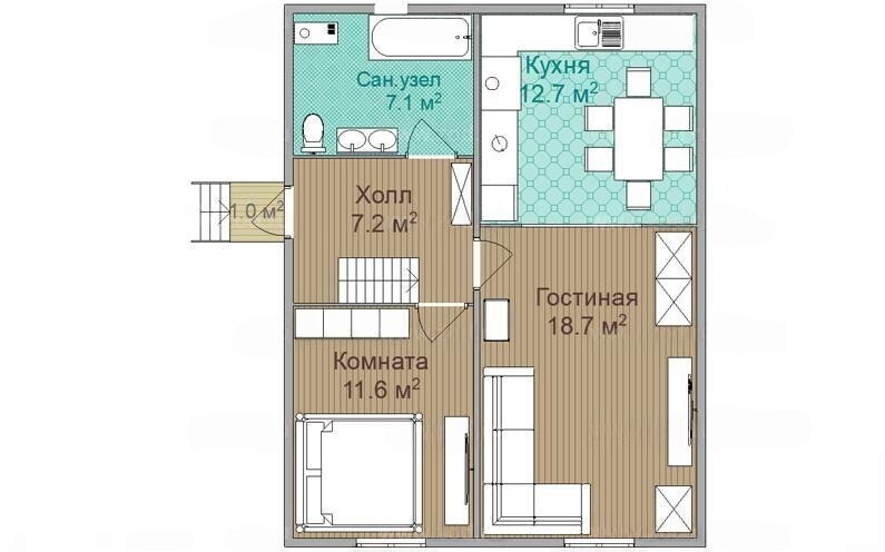 Каркасный и брусовой дом Стрелец 3 4